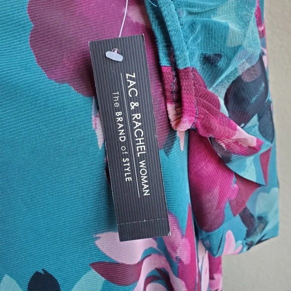 ZAC & RACHEL | Square Neck Mesh Top in Deep Lake sz 2X - Picture 5 of 8